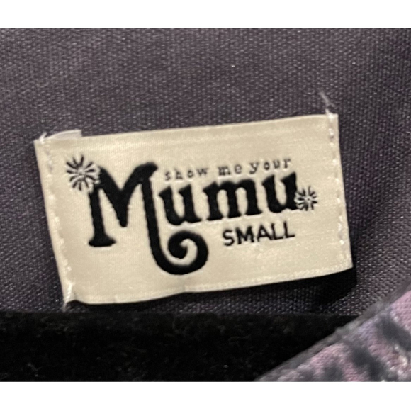 SHOW ME YOUR MUMU Grey Purple Bell Sleeves Velvet Mini Boho Dress - Picture 2 of 5